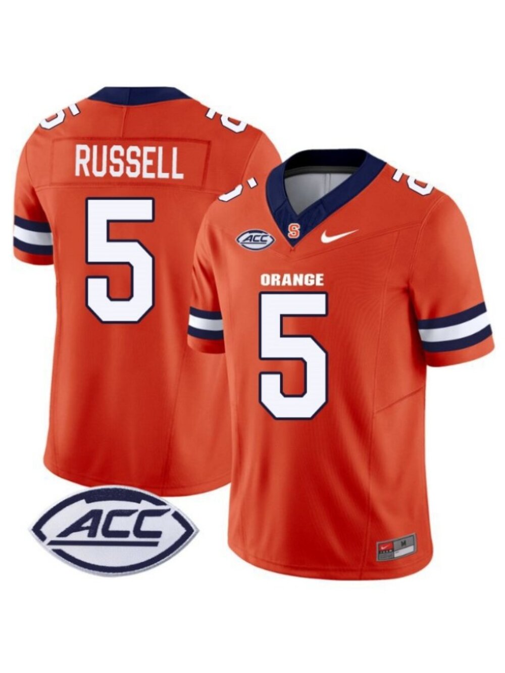 Kids Youths Calvin Russell Orange Vapor Stitched Jersey